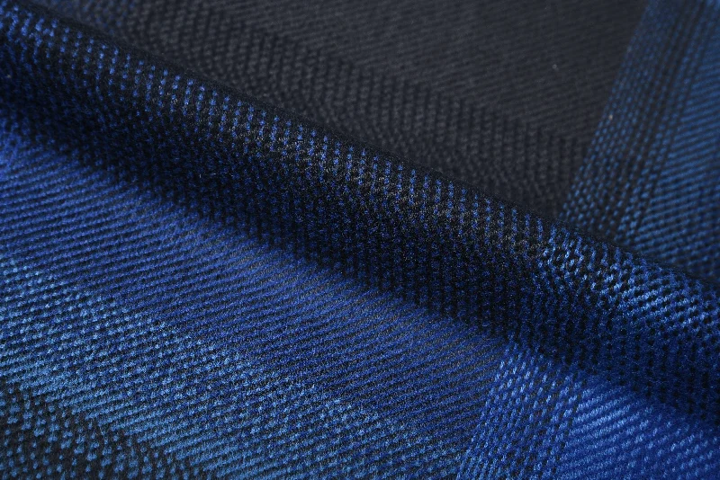 Men's gulf shirts-Black Blue Bold Checks