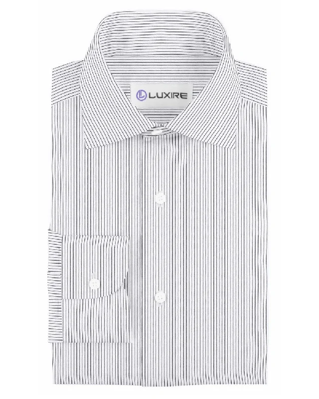 Men's unwashed shirts-Luxire Presto: Monti White & Black Pin Stripes