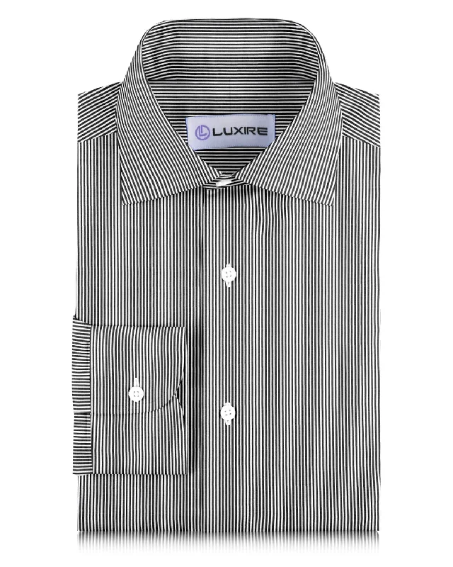 Men's uptown shirts-Luxire Presto: Monti Black & White Stripes