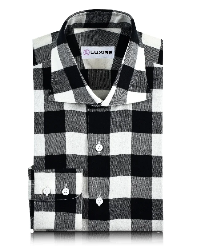 Men's plains-inspired shirts-Black White Checks