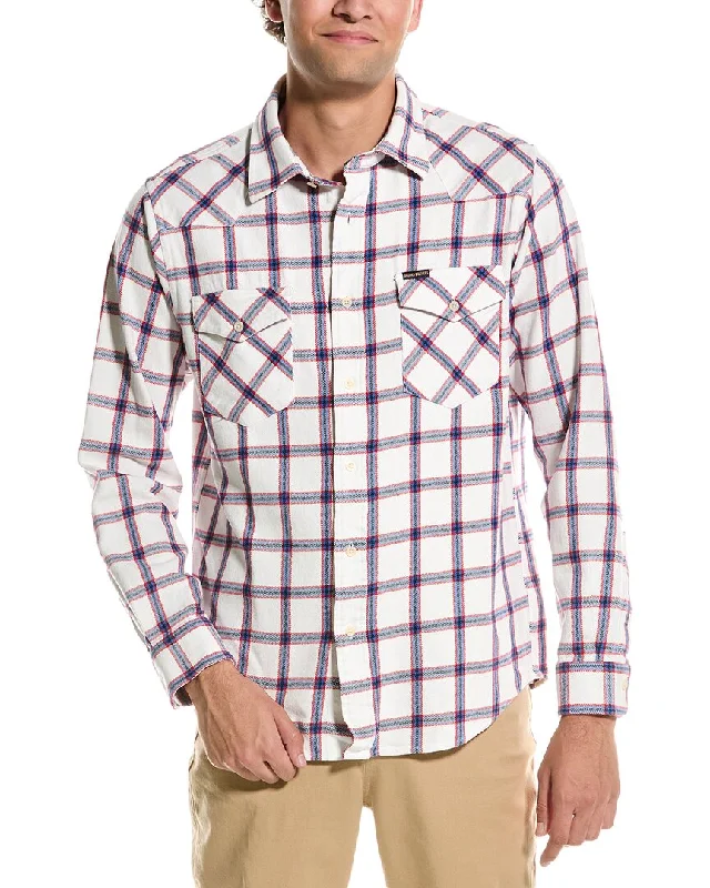 Men's trail-ride shirts-Brooks Brothers Twill Western Shirt