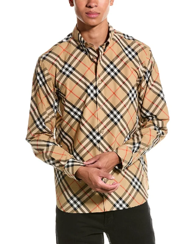 Men's coastal-inspired shirts-Burberry Check Shirt