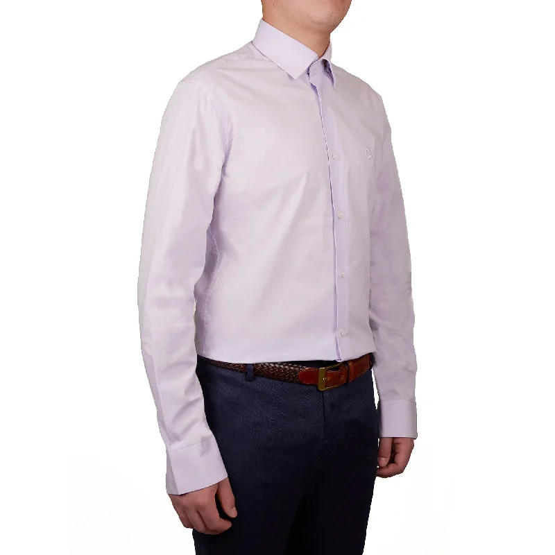 Men's ridge shirts-Cavalli Class Mens Lilac Dress Shirt W Logo