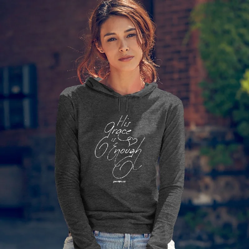 modern short sleeve shirts for fashion-conscious men -Cherished Girl Grace & Truth His Grace is Enough Christian Long Sleeve Hoodie T Shirt