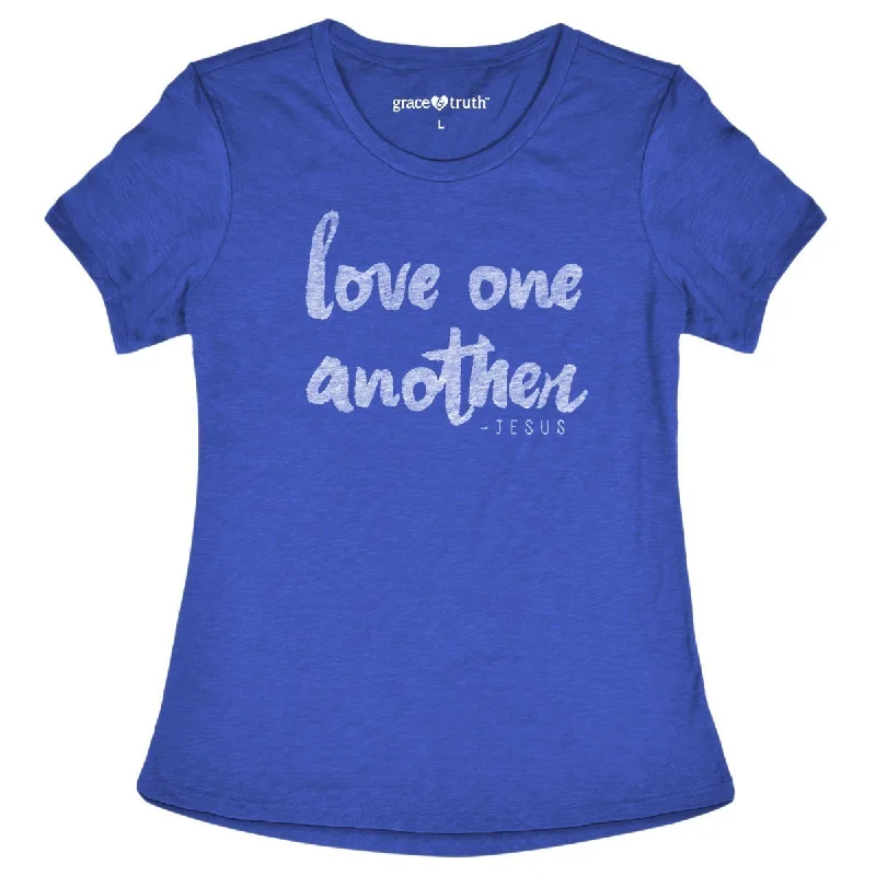 comfortable short sleeve shirts for work wear -Cherished Girl Grace & Truth Love One Another -Jesus Girlie Christian Bright T Shirt