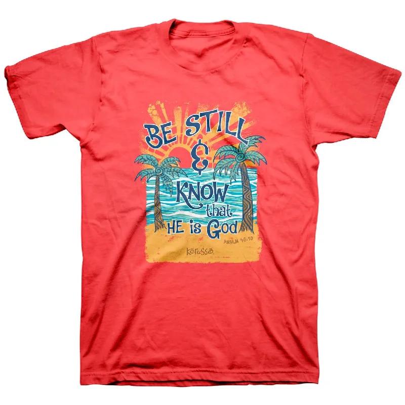 modern short sleeve shirts with a sleek fit -Cherished Girl Kerusso Be Still Beach Christian T-Shirt