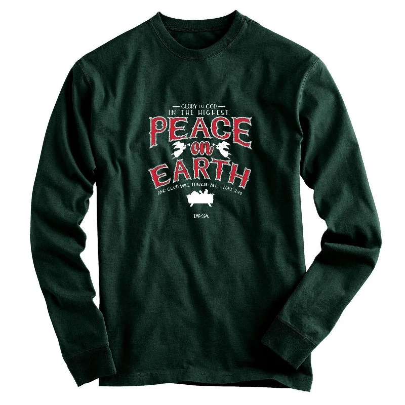 comfortable and cool short sleeve shirts for summer -Cherished Girl Peace on Earth Christmas Christian Bright Long Sleeve T Shirt