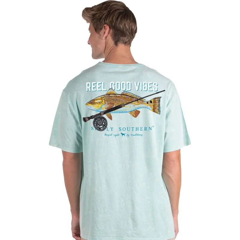 comfortable and cool short sleeve shirts for summer -SALE Simply Southern Point Vibes Fishing Reel Unisex T-Shirt