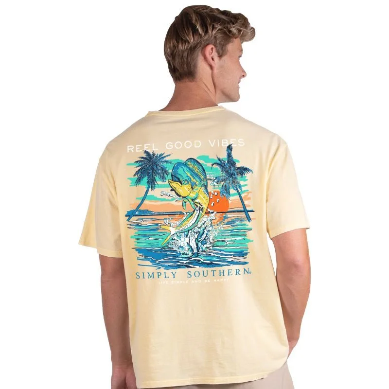 cool and comfortable short sleeve t-shirts for men -SALE Simply Southern Vibes Fishing Mahi Unisex T-Shirt