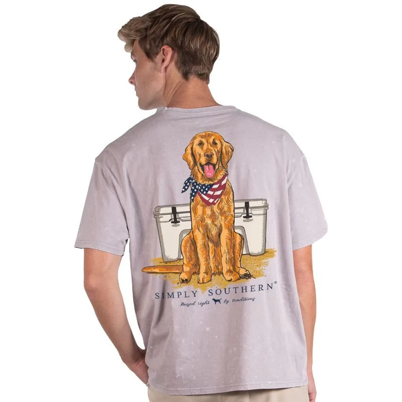 comfortable short sleeve shirts for hot weather -SALE Simply Southern Golden USA Dog Unisex T-Shirt