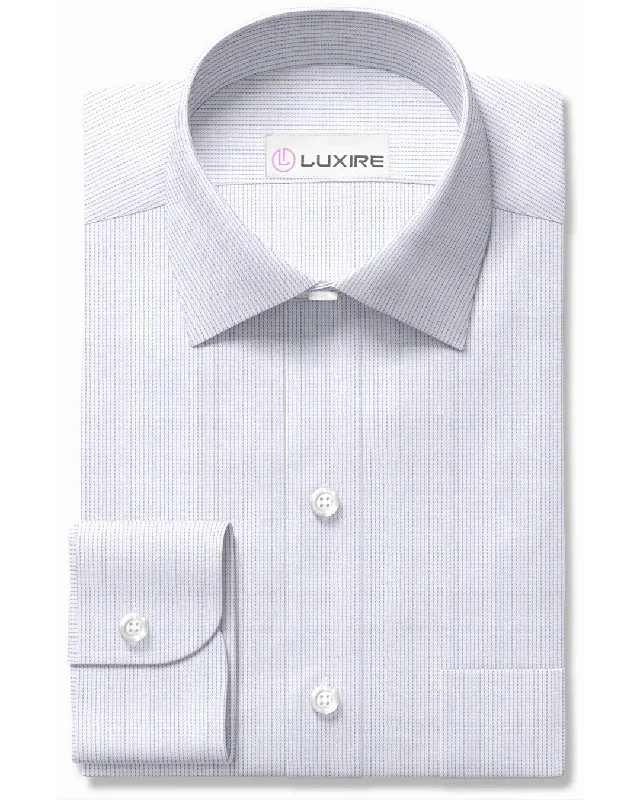 Men's gust shirts-Cornflower Pin Stripes