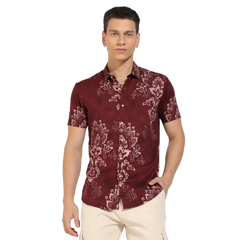 Men's tiger shirts-Ethnic Motif Shirt