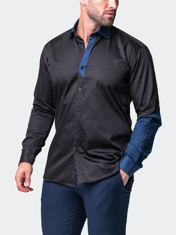 Men's field-inspired shirts-Fibonacci BandBlack Blue