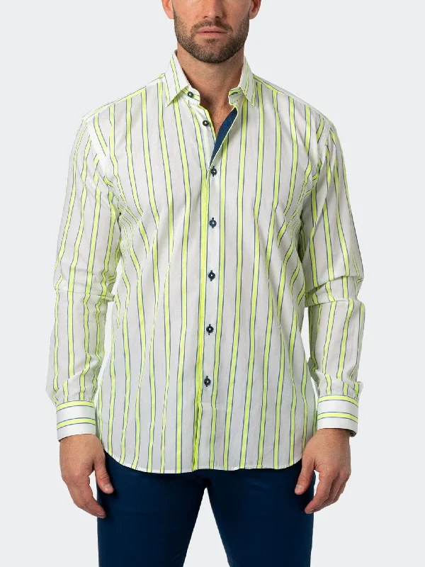 Men's deer shirts-Fibonacci Fluodoublestripe White