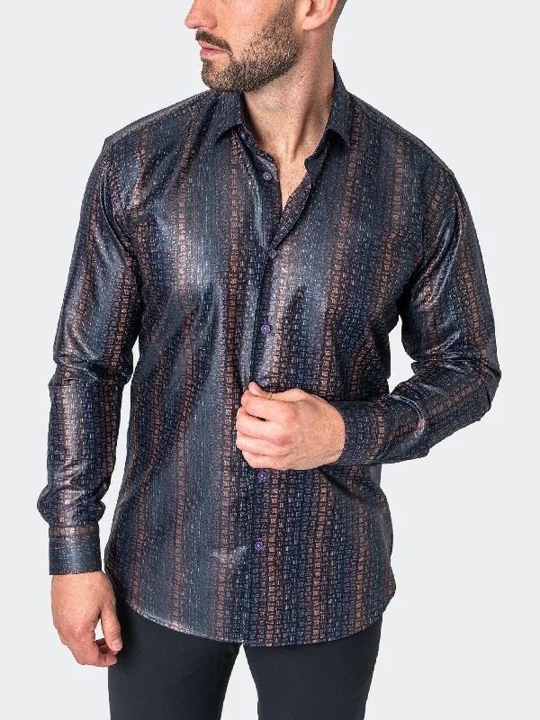 Men's eagle shirts-Fibonacci Foil Brown