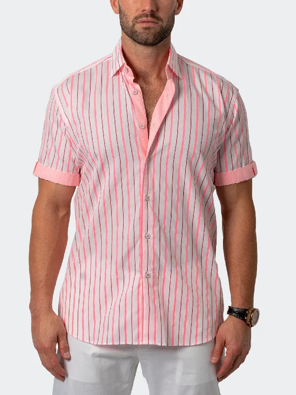 Men's imported shirts-Galileo Fluostripe Pink