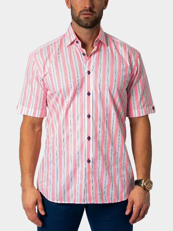 Men's uptown shirts-Galileo Fluostripe White