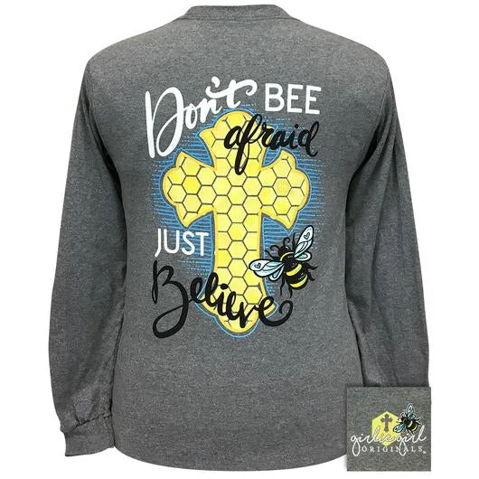 stylish and breathable summer short sleeve shirts -Girlie Girl Originals Don’t Bee Afraid Cross Long Sleeves T Shirt