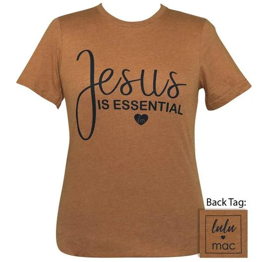 men’s comfortable short sleeve shirts for office wear -Girlie Girl Originals Lulu Mac Jesus Is Essential T-Shirt