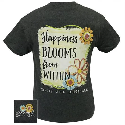 men’s short sleeve shirts with sporty designs -Girlie Girl Originals Preppy Happiness Blooms From Within Faith T-Shirt