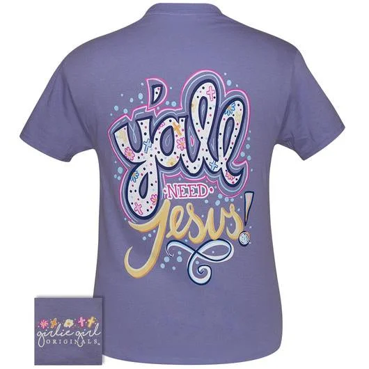 relaxed fit men’s short sleeve t-shirts for summer -Girlie Girl Originals Preppy Y’all Need Jesus T Shirt