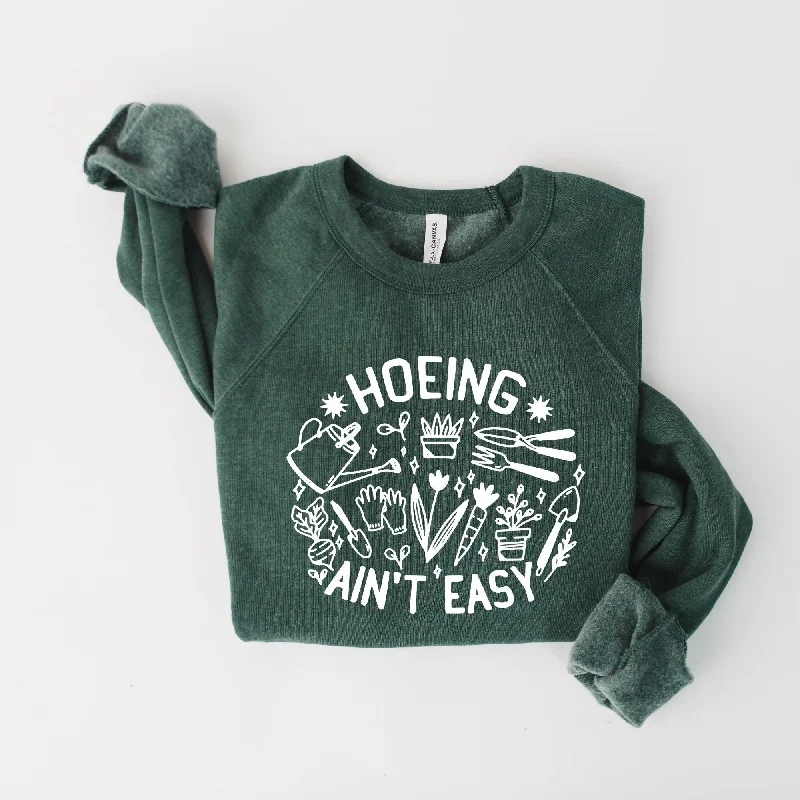 classic short sleeve shirts for casual days out -Hoeing Ain't Easy Hilarious Gardening Bella Canvas Sweatshirt or Hoodie *Unisex Fit*