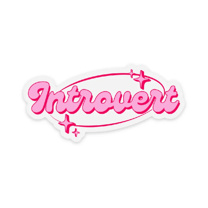 trendy and affordable short sleeve t-shirts -Introvert Vinyl Sticker *CLEAR*