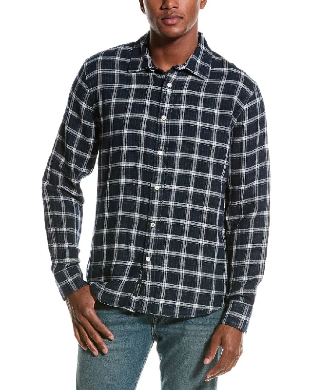 Men's raw-denim shirts-JOE’S Jeans Oliver Point Collar Linen-Blend Shirt