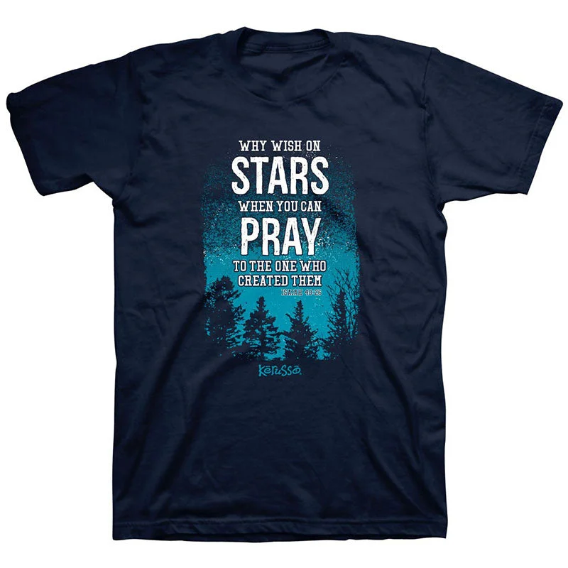 breathable short sleeve shirts for active men -Kerusso Stars In The Sky Pray Christian Unisex T-Shirt