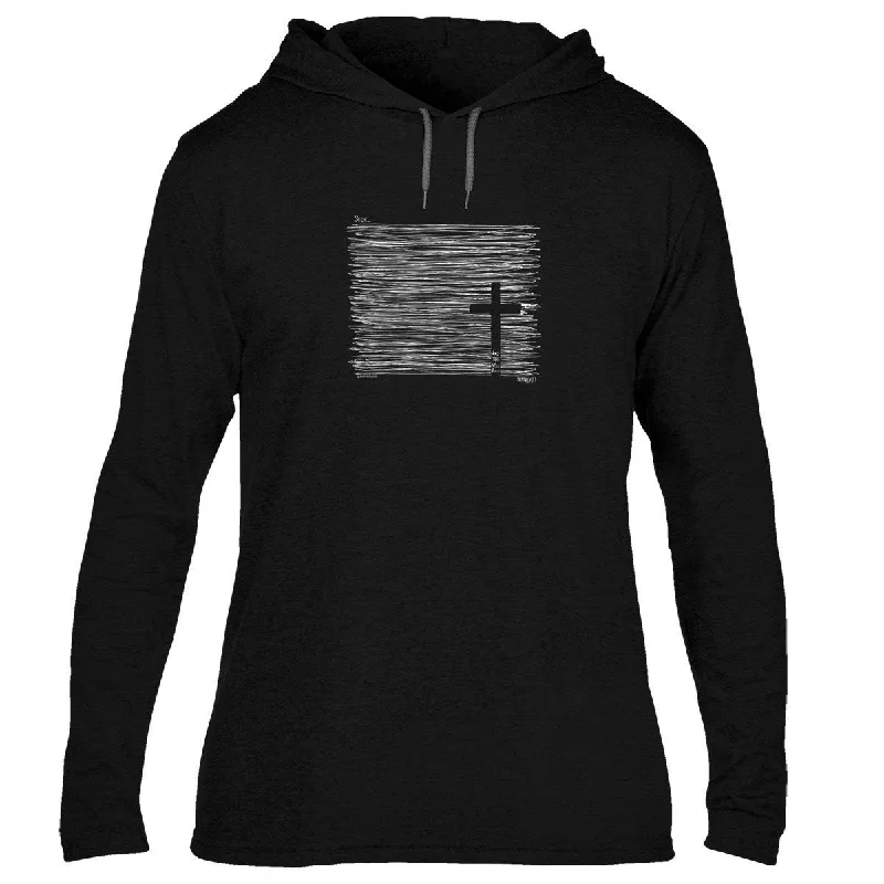 stylish short sleeve shirts with bold prints -Kerusso Cross Seek Unisex Christian Long Sleeve Hoodie T Shirt