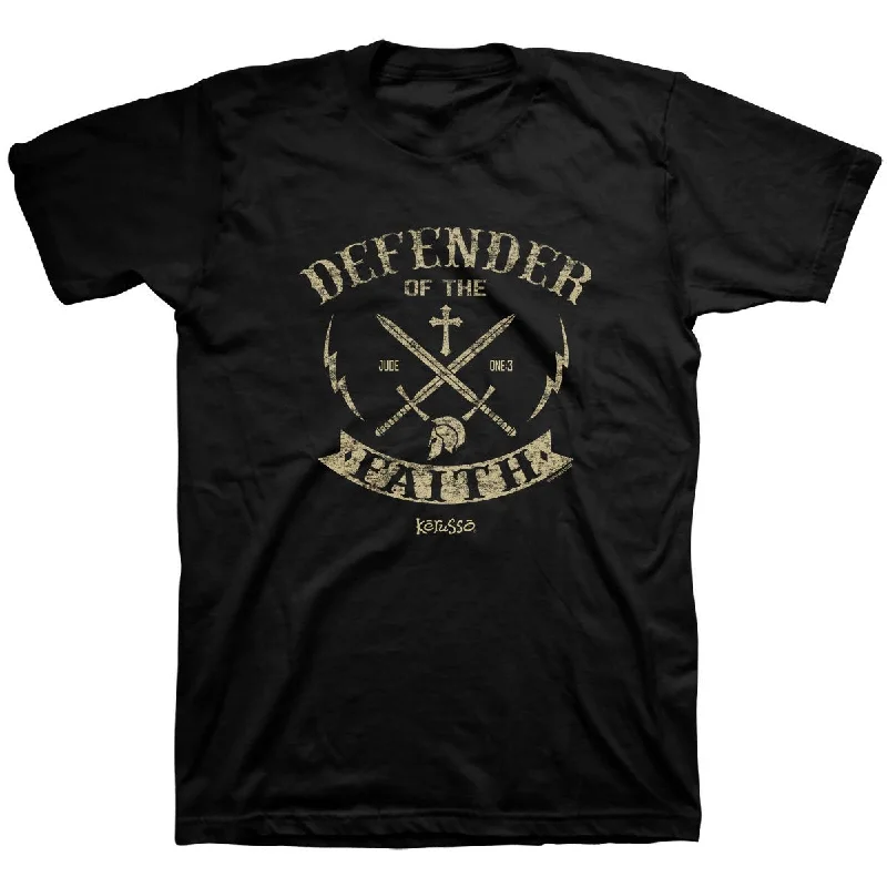 affordable short sleeve shirts for fitness wear -Kerusso Defender of the Faith Christian Unisex Bright T Shirt