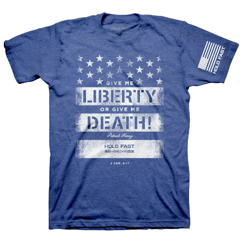 trendy short sleeve shirts for gym wear -Hold Fast Give Me Liberty or Give Me Death USA American Flag Christian Unisex T Shirt