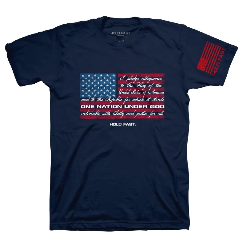 classic short sleeve t-shirts for casual wear -Hold Fast USA Pledge Flag Christian Unisex T-Shirt