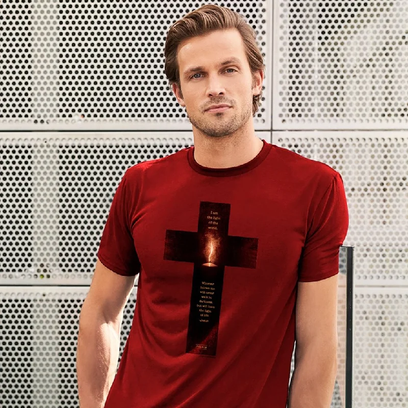 modern short sleeve shirts for fashion-conscious men -Kerusso Light of the World Cross Christian Unisex Bright T Shirt