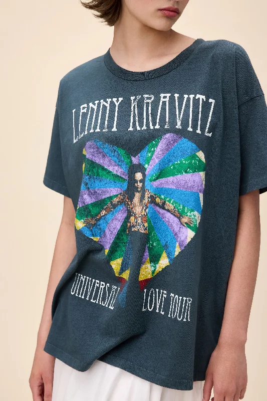 short sleeve shirts with modern designs for men -Lenny Kravitz Universal Love Tour Merch Tee