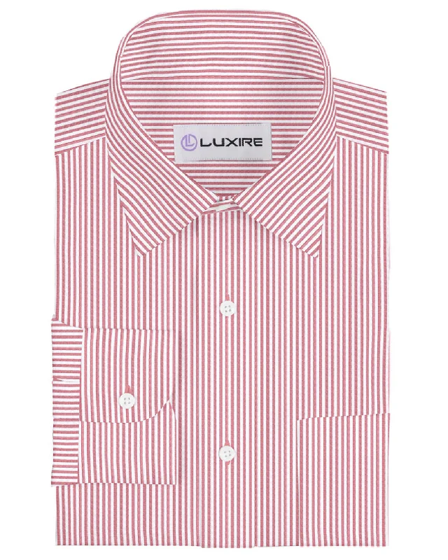 Men's mineral shirts-Linen: Red White Candy Stripes