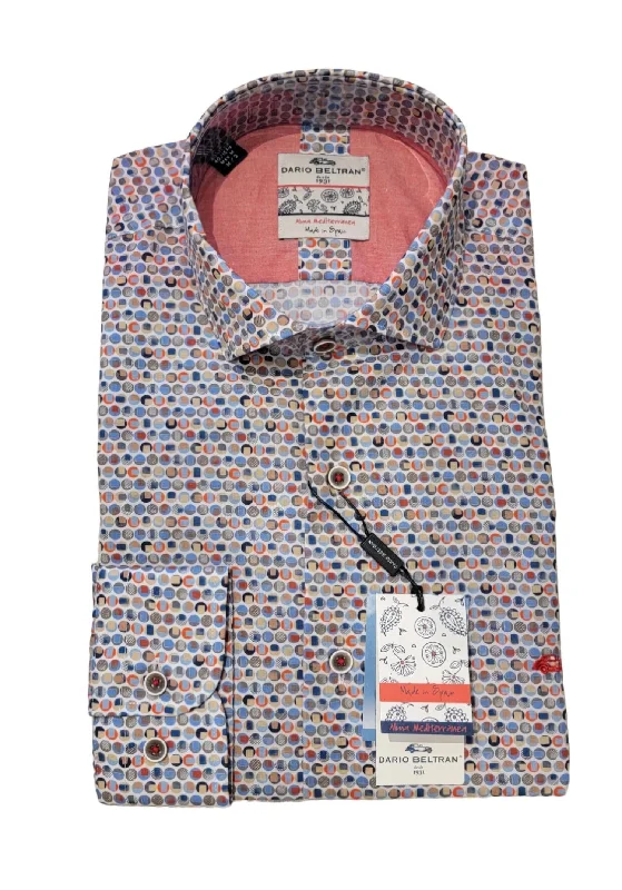 Men's cruise-inspired shirts-Men Dot Sport Shirt In Multi