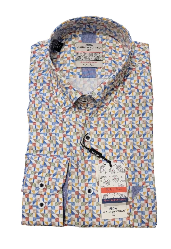 Men's slate shirts-Men Geo Print Shirt In Multi