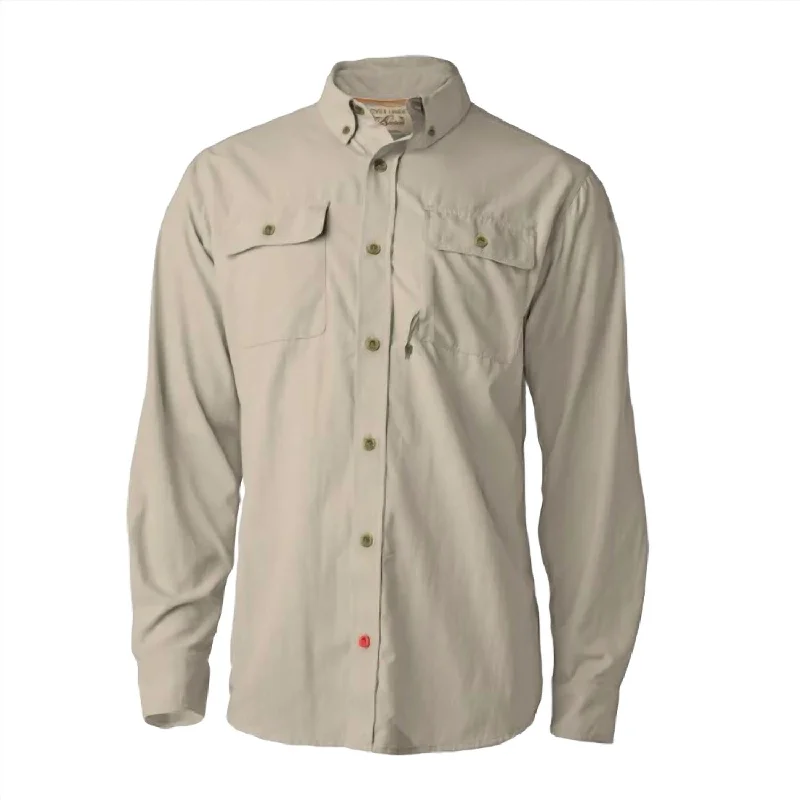 Men's stone shirts-Men's 3-Season Ultralight Long Sleeve Shirt In Wheat