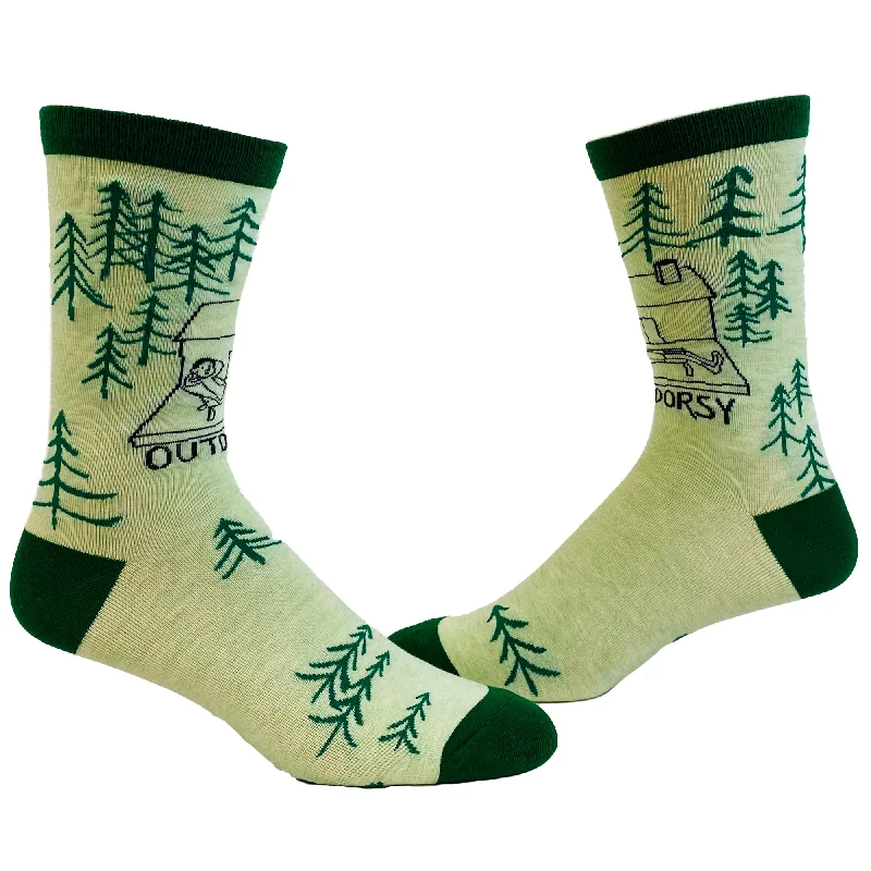 trendy short sleeve shirts for gym wear -Men's Outdoorsy Socks Funny Camping Forest Woods Nature Novelty Footwear