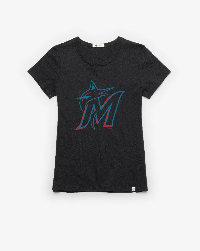 trendy short sleeve shirts for sports activities -MIAMI MARLINS PREMIER '47 FRANKIE TEE WOMENS