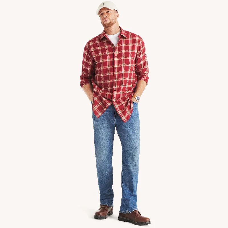 Men's oasis shirts-Nautica Mens Big & Tall Plaid Shirt