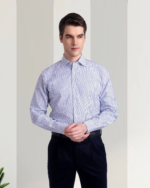 Men's vibe-inspired shirts-Navy Bengal Stripes Shirt