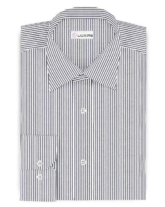 Men's flare shirts-Navy Rope Stripes Shirt