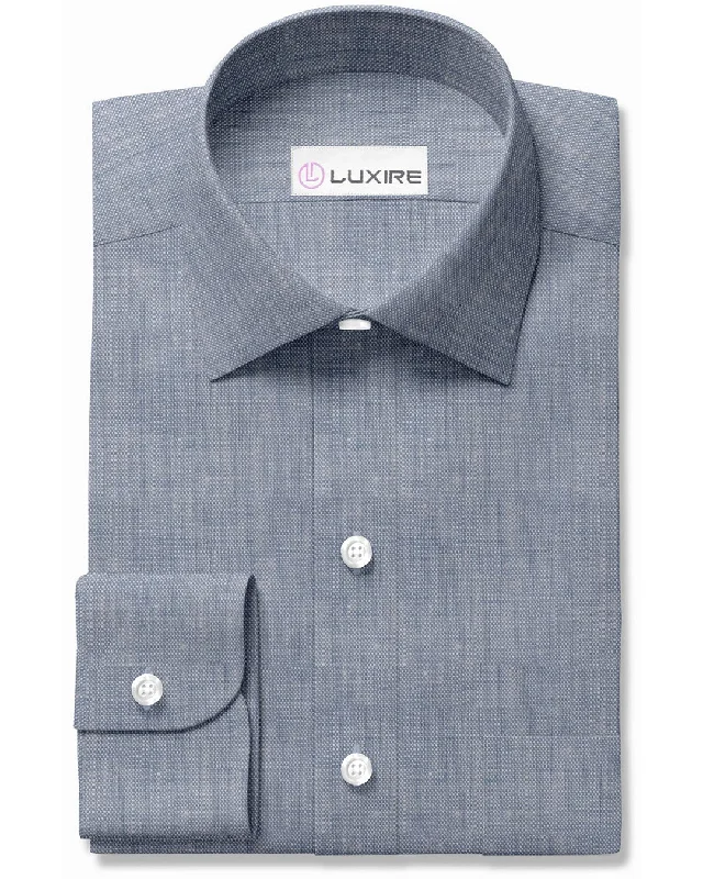 Men's taiga shirts-Powder Blue Linen