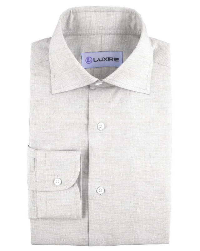 Men's lion shirts-Pullover Shirt in Ecru Textured Linen