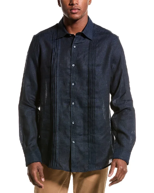 Men's upbeat shirts-Robert Graham Baradero Linen Shirt