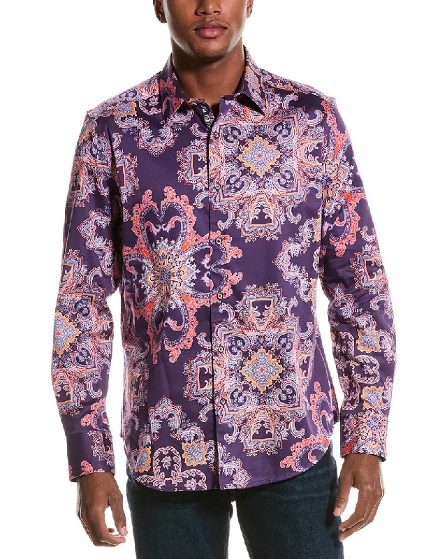 Men's dynamic shirts-Robert Graham Casino Royale Classic Fit Woven Shirt