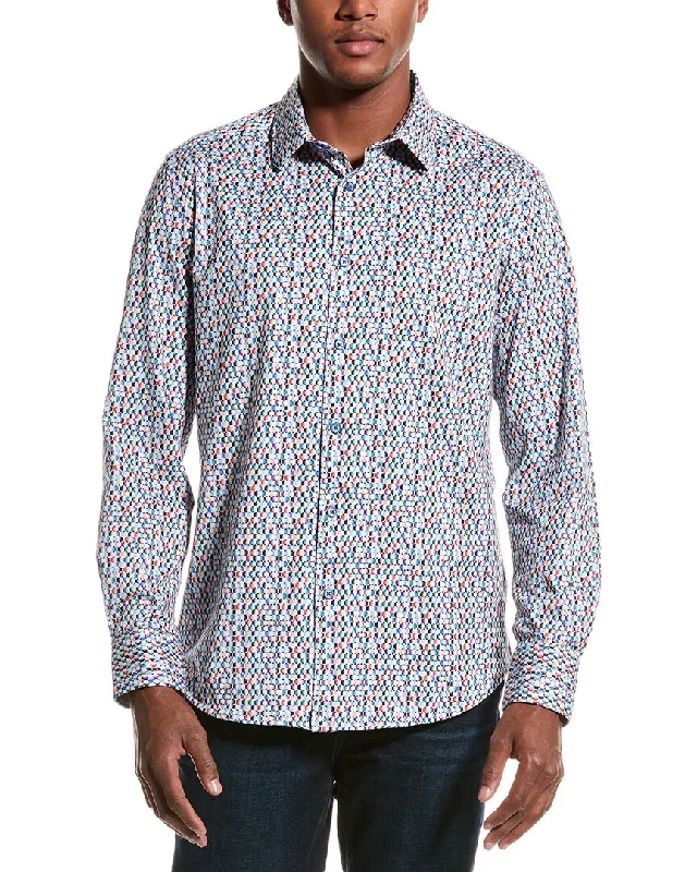 Men's crew shirts-Robert Graham Flamenco Classic Fit Knit Shirt