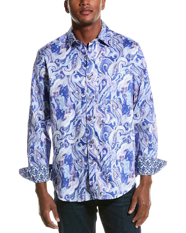 Men's retreat shirts-Robert Graham Gibbs Classic Fit Woven Shirt